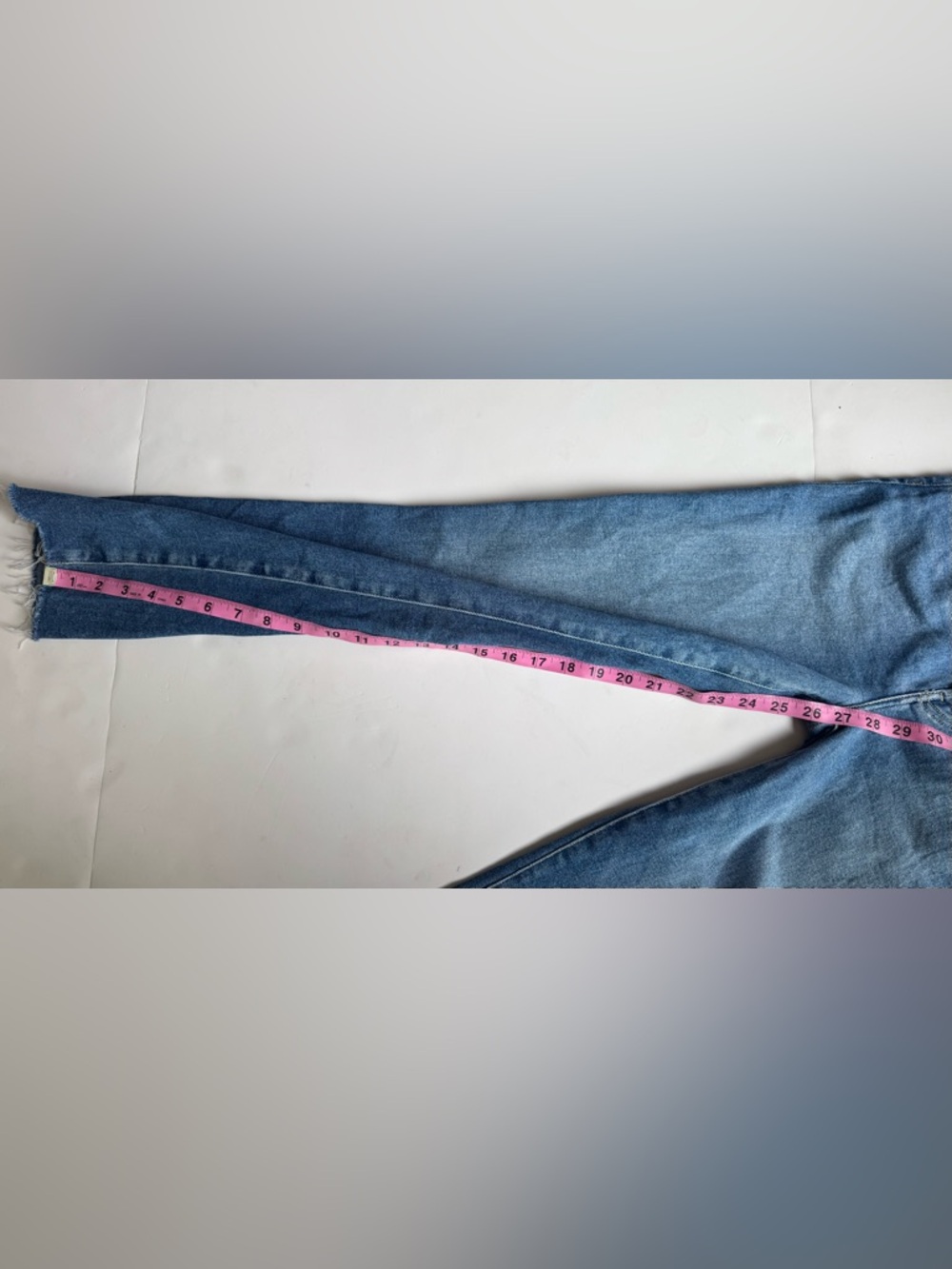 Frank & Eileen High Rise “Cork” Jeans Straight Leg Raw Hem Medium Wash Size 27 - Picture 11 of 12